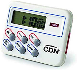 CDN TM8 Digital Timer and Clock Memory Feature, 6.8 x 4.5 x 0.9 inches, Cream