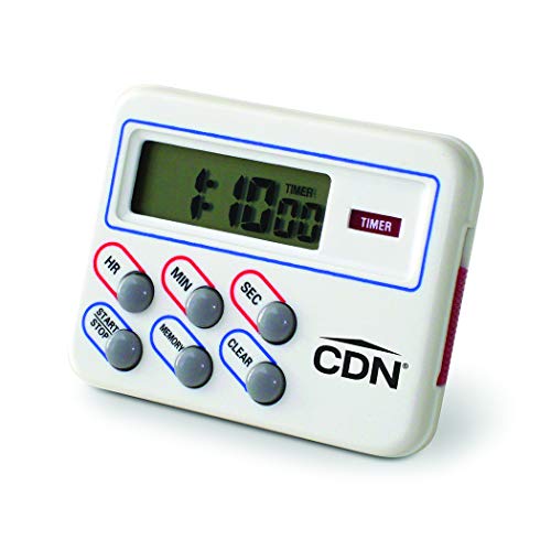 CDN TM8 Digital Timer and Clock Memory Feature, 6.8 x 4.5 x 0.9 inches, Cream