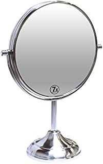 Decobros 8-inch LARGE Tabletop Two-sided Swivel Vanity Mirror with 7x Magnification, 13-inch Height