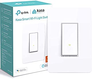 Kasa Smart HS200 Light Switch by TP-Link, Single Pole, Needs Neutral Wire, 2.4Ghz Wi-Fi Light Switch Works with Alexa and Google Assistant, UL Certified, 1-Pack, White