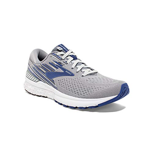 Brooks Mens Adrenaline GTS 19 Running Shoe - Grey/Blue/Ebony - 2E - 10.0