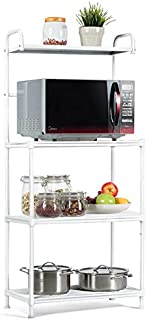 Giantex 4-Tier Kitchen Microwave Storage Rack Oven Stand Strong Mesh Wire Metal Shelves Free Standing Baker's Rack Shelving Utility Unit, 23.5