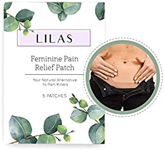 LILAS Pain Relief Patch (5 Pack) - Natural Relief for Menstrual Period Cramps | Designed for PMS Relief | Plant Based Painkiller Alternative (Midol, Pamprin, Advil)