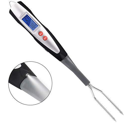 Meat Thermometer Fork BBQ Fork with Thermometer Digital BBQ Fork Thermometer Digital Cooking Fork Instant Read Fork for Kitchen, Grilling, Smoker, Barbecue, Turkey