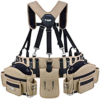 Jackson Palmer Professional Comfort-Rig Tool Belt With Suspenders (Adjustable System with 2-Power Tool Hooks)