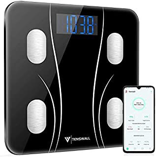 Body Weight Scale, Digital Bathroom Scale, Body Composition Monitor Health Analyzer with Smartphone App for Body Weight, BMI, Water, BMR, Muscle Mass, Body Fat, Fitness Health Scale