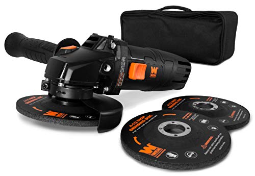 WEN 94475 7.5-Amp 4-1/2-Inch Angle Grinder with Reversible Handle, Three Grinding Discs, and Carrying Case