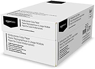 AmazonBasics Multipurpose Copy Printer Paper - White, 8.5 x 11 Inches, 8 Ream Case (4,000 Sheets)