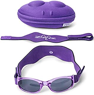 Tuga Baby/Toddler UV 400 Sunglasses w/ 2 Straps & Case, Purple