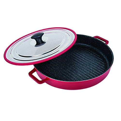 MasterPan Non-Stick Stovetop Oven Grill Pan with Heat-in Steam-Out Lid, nonstick cookware, 12