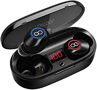 VEATOOL 5.0 Bluetooth Headphones Binaural Call True Wireless Earbuds 20H Playtime HD Stereo Bass Sound Mini in Ear Bluetooth Earphones with Built in Mic and Charging Case for Sports Running