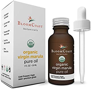 BloomCoast Organic Virgin Marula Oil | 100% Pure Organic Luxury Facial Oil | Cold Pressed, Virgin, Unrefined, Non-GMO | Unrefined is Best: Nutrient Dense and High in Antioxidants | Anti-Aging