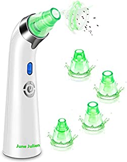 Blackhead Remover Vacuum -June Julien Facial Pore Cleanser Electric Acne Comedone Extractor Kit USB Rechargeable Blackhead Suction Tool with LED Display for Facial Skin(Green)