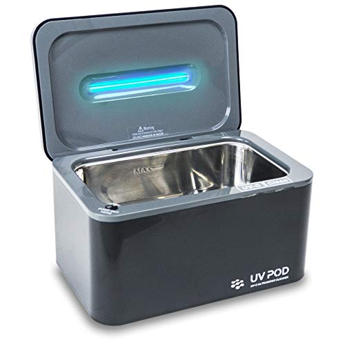 Ultrasonic Cleaner & UV Light Sanitizer, Professional Jewelry Cleaner Machine for Rings, Watches, Earrings, Baby Pacifier, Eyeglasses, Dentures (Black)