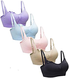 5PACK Nursing Bra Wireless bra Women s Sleeping Maternity Bra Breastfeeding Bra 5pcs Pack Large Black Nude Pink Purple Lightblue