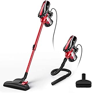 MOOSOO Vacuum Cleaner, 17KPa Strong Suction 4 in 1 Corded Stick Vacuum for Hard Floor with HEPA Filters,Hose, D600