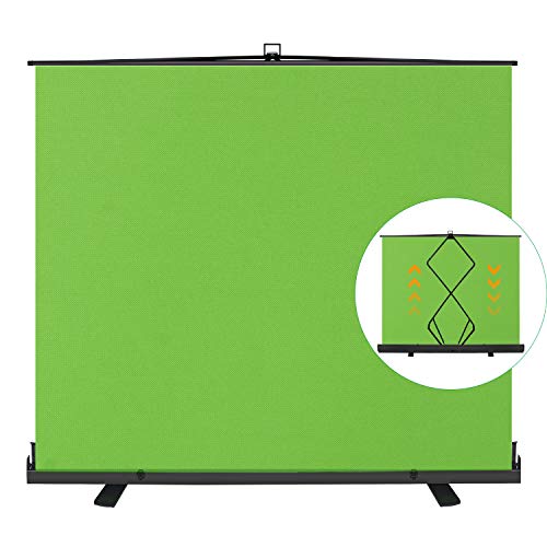 Emart 77in x 92in Collapsible Chromakey Panel Green Screen for Photo Backdrop Video Studio, Live Game, Portable Pull Up, Solid Aluminium Base Wrinkle-Resistant Fabric, Auto-Locking Air Cushion Frame