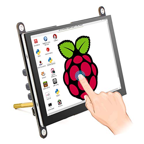 ELECROW 5 Inch Raspberry Pi Monitor Touchscreen Capacitive IPS Display 800x480 USB Powered HDMI Monitor with Built-in Speaker & Stand for Raspberry Pi 4 3 2 Model B Win PC