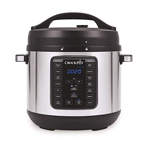 Crock-pot 8-Quart Multi-Use XL Express Crock Programmable Slow Cooker with Manual Pressure, Boil & Simmer, 8QT, Stainless Steel