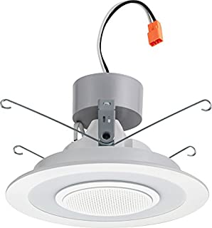 Lithonia Lighting 3000K 6SL RD 07LM 4000K 90CRI MW 6-Inch Dimmable LED Module with Integrated Wireless Speaker, 730 Lumens, 120 Volts, 13 Watts, Wet Listed, Matte White