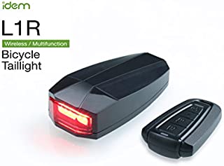 idem L1R FCC Certified Rechargeable, Wireless, 4 in 1 Bike Tail Light, Anti Theft Alarm, Bike Finder, and Electric Horn with Remote Control.