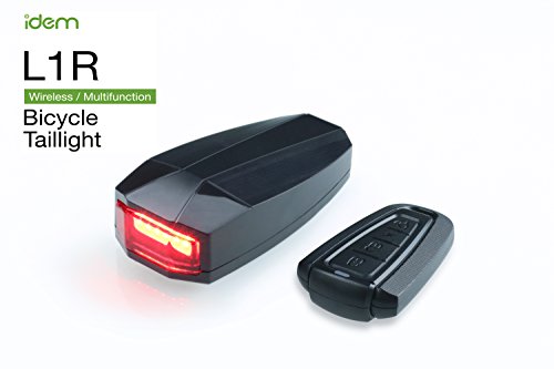 idem L1R FCC Certified Rechargeable, Wireless, 4 in 1 Bike Tail Light, Anti Theft Alarm, Bike Finder, and Electric Horn with Remote Control.