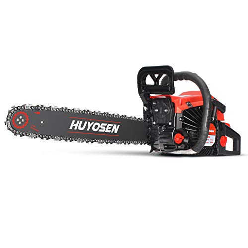 HUYOSEN 54.6CC 2-Stroke Gas Powered Chainsaw, 20-Inch Chainsaw, Cordless Handheld Gasoline Power Chain Saws for Cutting Trees, Wood, Garden and Farm