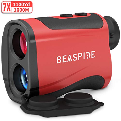 Laser Golf Hunting Rangefinder 1100 Yards 7X, Laser Range Finder Rechargeable with Flag-Lock, Speed, Range, Scan Fast Measurement for Golf Hunting Hiking and Engineering