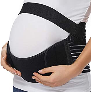 Maternity Belt Waist Abdominal Back Belly Band Pregnancy Belt Support Brace Black,L