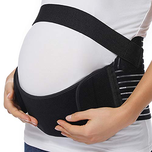 Maternity Belt Waist Abdominal Back Belly Band Pregnancy Belt Support Brace Black,L