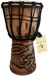 Djembe Drum Solid Wood Deep Carved Bongo Congo African Drum - 12