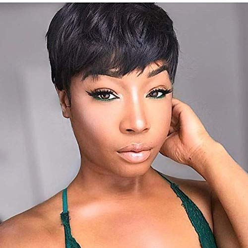 Avise 4inch Pixie Cut Wigs Short Human Hair Wigs Brazilian Layered Hair Short Pixie Wigs for Black Women