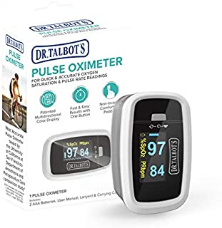 Dr. Talbot's Pulse Oximeter with Lanyard and Travel Pouch; White & Gray, 6 Piece Set, 1.0, Count, 1