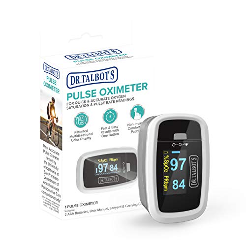 Dr. Talbot's Pulse Oximeter with Lanyard and Travel Pouch; White & Gray, 6 Piece Set, 1.0, Count, 1