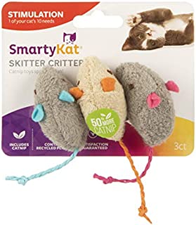 SmartyKat Skitter Critters Cat Toy Catnip Mice, 3/pkg