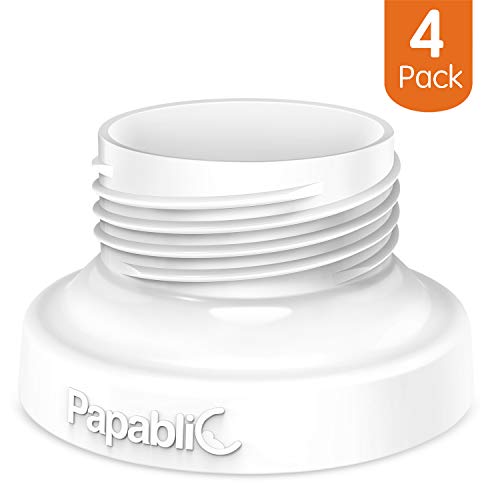 [4-Pack] Papablic Direct Pump Bottle Adapter, for Spectra S1 S2, Avent Breast Pumps to Use with Comotomo Baby Bottles