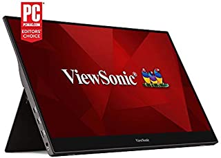 ViewSonic 15.6 Inch 1080p Portable Monitor with IPS Touchscreen, 2 Way Powered 60W USB C, Eye Care, Dual Speakers, Frameless Design, Built in Stand with Cover (TD1655)