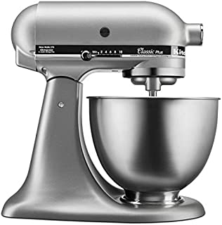 KitchenAid KSM75SL Classic Plus 4.5-Qt. Tilt-Head Stand Mixer, Silver