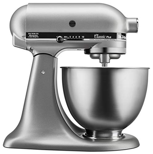 KitchenAid KSM75SL Classic Plus 4.5-Qt. Tilt-Head Stand Mixer, Silver