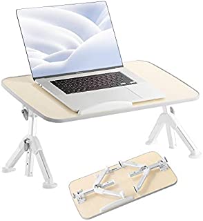 AGZ Lap Desk for Bed, Height Adjustable Laptop Table with Foldable Leg, Stable Breakfast Tray for Eating, Portable Notebook Computer Stand for Reading Writing on Bed Couch Sofa Floor - fits up to 15kg