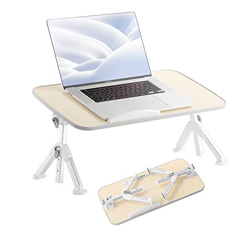 AGZ Lap Desk for Bed, Height Adjustable Laptop Table with Foldable Leg, Stable Breakfast Tray for Eating, Portable Notebook Computer Stand for Reading Writing on Bed Couch Sofa Floor - fits up to 15kg