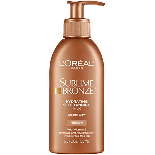 L'Oreal Paris Skincare Sublime Bronze Hydrating Sunless-Tanning Milk Medium, Sunless tanning lotion, 5.5 fl. oz.