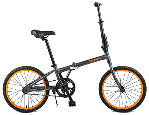 Retrospec Judd Single-Speed Folding Bike with Coaster Brake, Matte Graphite