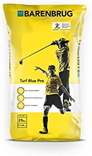 Barenbrug Turf Blue Pro Kentucky Bluegrass Grass Seed with Yellow Jacket Seed Coating - Drought Tolerant Seed for Use on Golf Courses, Sports Fields, Parks, Lawns, and Yards (25 LB Bag)