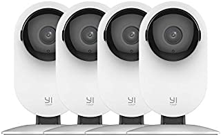 YI by KAMI 4pc Security Home Camera, 1080p WiFi Smart Wireless Indoor Nanny IP Cam with Night Vision, 2-Way Audio, Motion Detection, Phone App, Pet Cat Dog Cam - Works with Alexa and Google