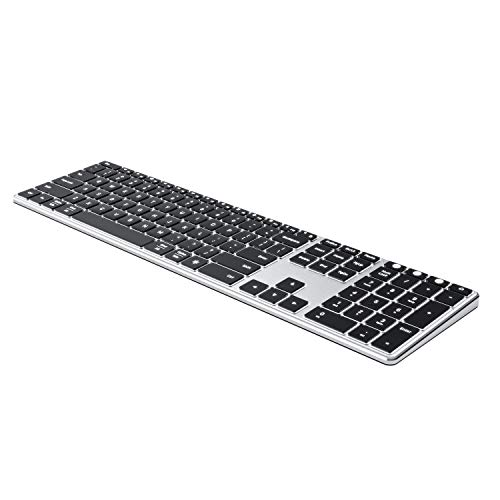 Backlit Bluetooth Keyboard, Jelly Comb Multi Device Ultra Slim Rechargeable Keyboard Wireless Illuminated Keyboard Switch to 3 Devices for iPad, iPhone, iOS, Mac OS, Windows, Android