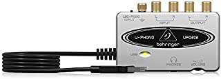 Behringer U-Phono UFO202 Audiophile USB/Audio Interface with Built-in Phono Preamp,Black