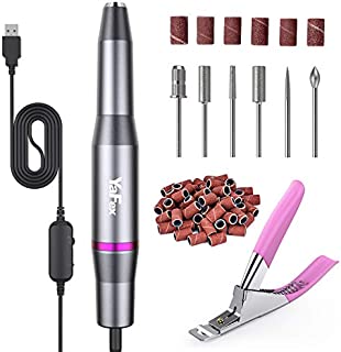 Electric Nail Drill- Professional Portable Manicure Pedicure E-file Kit with Acrylic Fake Nail Clipper for Shaping, Polishing, Removing Acrylic Gel Nails