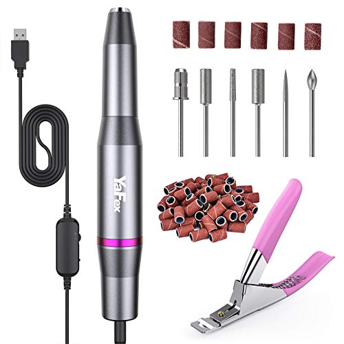 Electric Nail Drill- Professional Portable Manicure Pedicure E-file Kit with Acrylic Fake Nail Clipper for Shaping, Polishing, Removing Acrylic Gel Nails