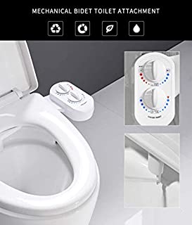 Home Bidet,Hot Cold Water Single Nozzle,Bidet Fresh Water Spray,Non-Electric Mechanical Self Cleaning Nozzles Fresh Water Spray Non-Electric Mechanical Bidet Toilet Seat Attachment